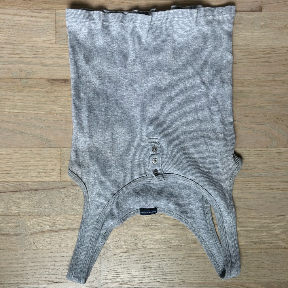 Brandy Melville Heather Gray Ribbed Top